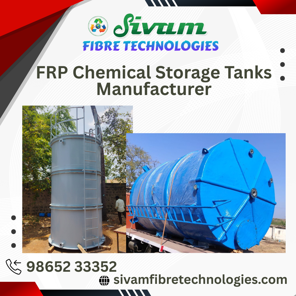 FRP Chemical Storage Tanks Manufacturer in Tamilnadu